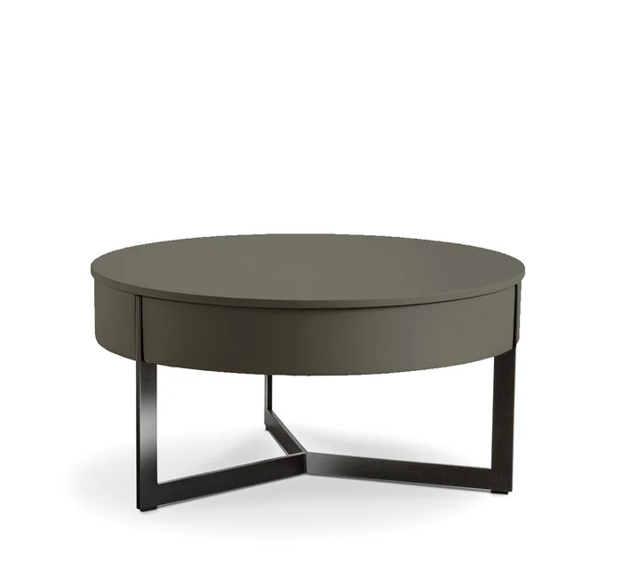 Lema Sign Couchtisch mit Schublade ⌀ 60 cm – 233 taupe Entworfen von Studio Kairos