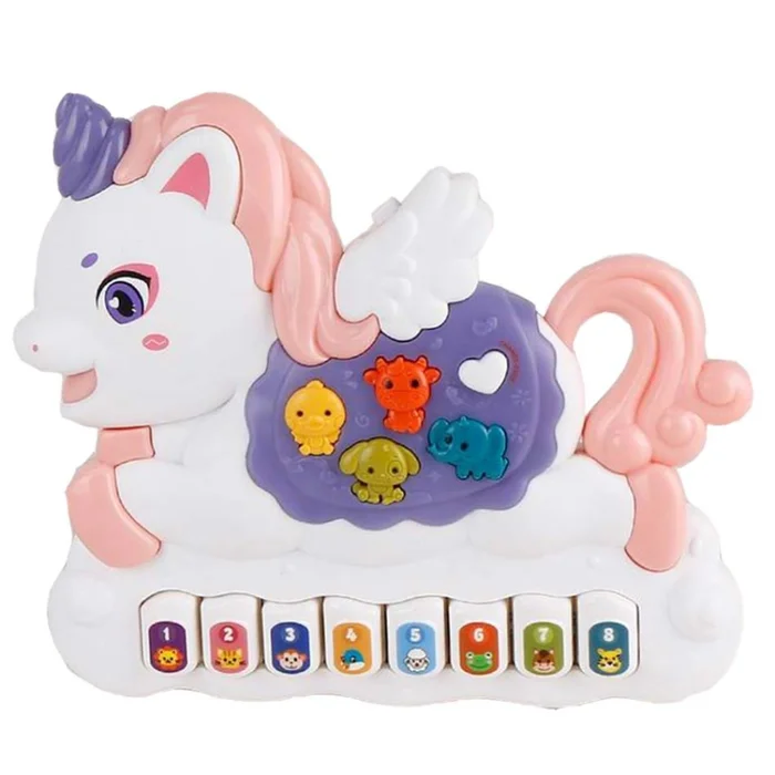 Lernspiele Multifunktionsklavier Licht und Musik Einhorn Genérico Bestway [Größe 6x22x28 cm]