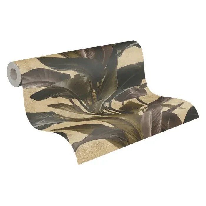 Livingwalls Vliestapete Metropolitan Stories Palmentapete Antonio Barcelona braun, metallic, schwarz