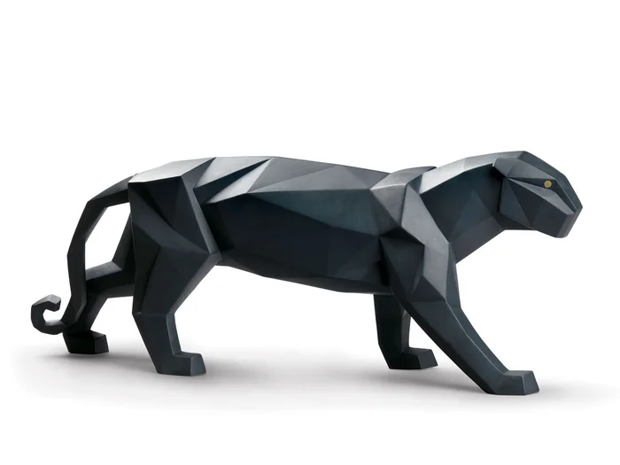 Lladró Pantera Figur – Mattschwarz