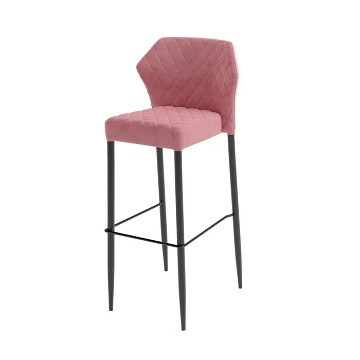 Louis Barhocker Velours Gepolstert Rosa, feuerhemmend, 50x47x105cm (BxTxH), 52106