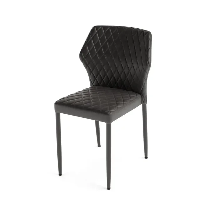 Louis stacking chair black, synthetic leather upholstered, fire-retardant, 49×57.5×81.5cm (WxDxH)