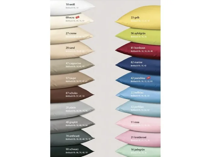 Mako-Satin Bettwäsche ( Farbe Ecru Größe. 80 x 80 cm + 155 x 220 cm ) B-Ware