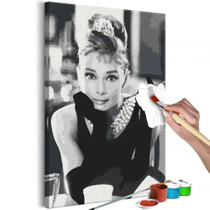 Malen nach Zahlen Leinwandbild – Elegantes Frühstück – 40×50 cm – mit Keilrahmen – bespannt