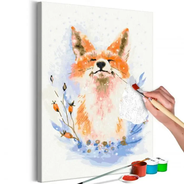 Malen nach Zahlen Leinwandbild – Träumender Fuchs – 40×50 cm – mit Keilrahmen – bespannt
