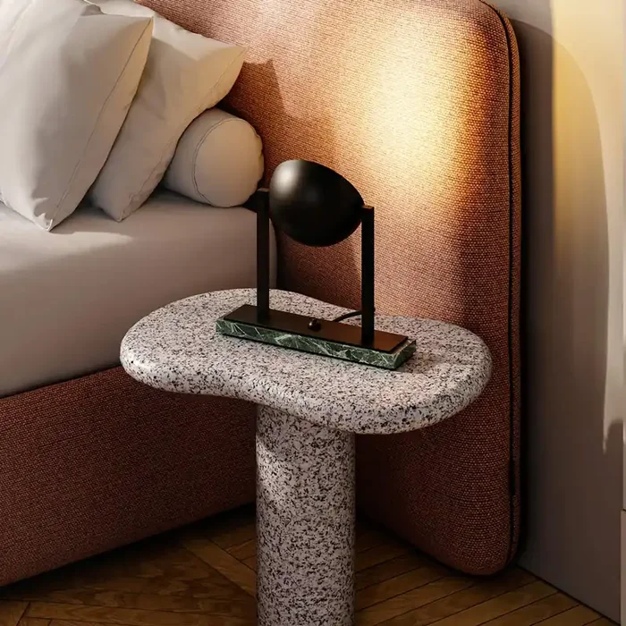 Marmor Tischlampe DIANE von Jacques Adnet für Lumen Center – Matt Black – Verde Alpi