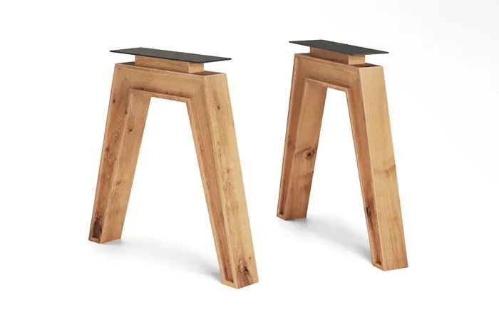 Massive Tischbeine aus Eichenholz Laurenz im 2er Set