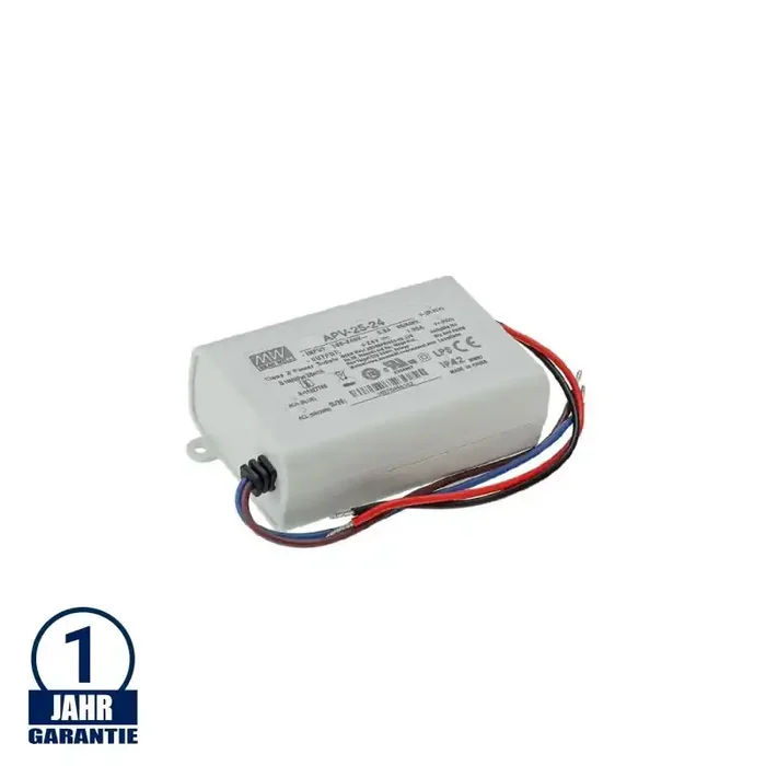 MEAN WELL 25W 24V DC Kunststoff Netzteil IP42