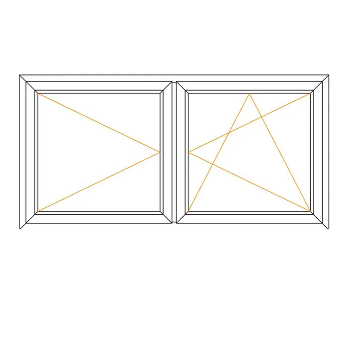 Mehrzweckfenster zweiflügelig mit Stulp Dreh + Dreh/Kipp – JM Meeth 60