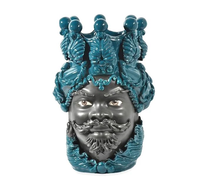 Mohd Selection Moro Uomo große Vase – Grünes Petroleum