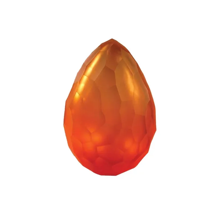 Murano-Glas Dekorationsobjekt VANITÀ Orange sandgestrahlt von Wave Murano Glass