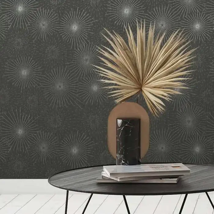 Mustertapete Kreise Schwarz Vliestapete Design Tapete modern für Schlafzimmer