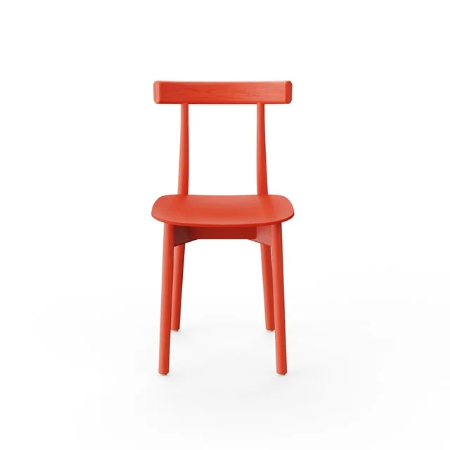 NINE Skinny Esszimmerstuhl Aus Holz , Rot/Esche