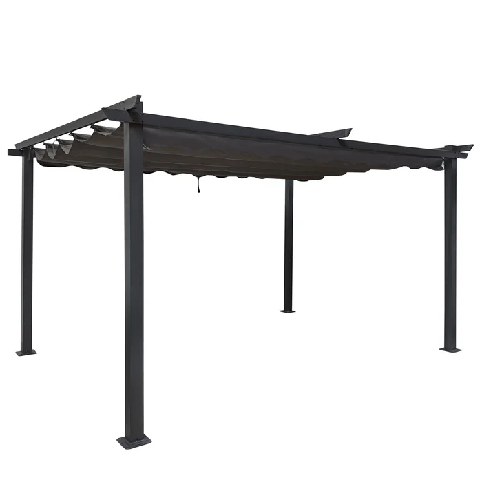 osoltus 3×4 Pergola mit ausziehbarem Dach Terrassenüberdachung 9x9cm Pfosten
