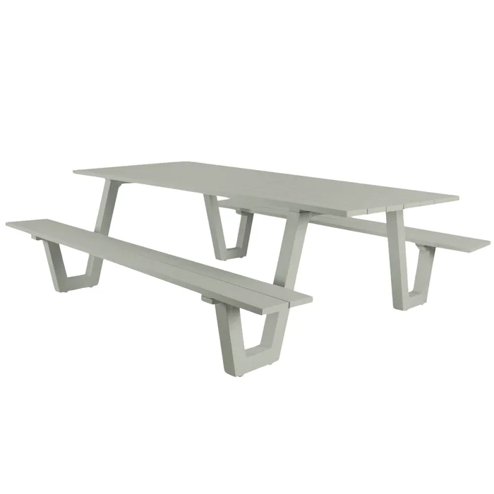 osoltus Alu Picknick Gartentisch Bank Naples II warmgrey 180cm