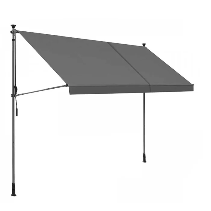 osoltus Balkon Klemmmarkise 300 x 130cm Balkonmarkise Sonnenschutz hellgrau