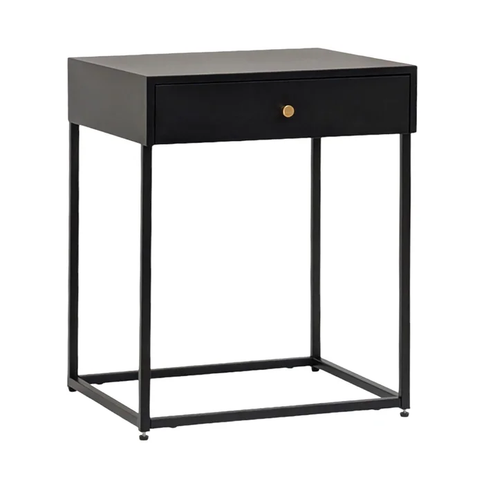 osoltus Cube Beistelltisch m. Schublade Industrie Design schwarz black