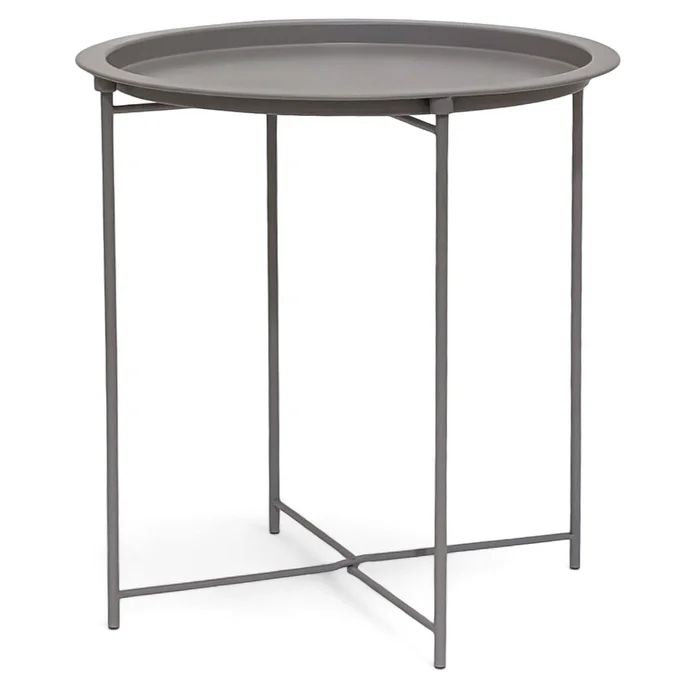 osoltus Premium Metall Beistelltisch warm grey rund 47cm