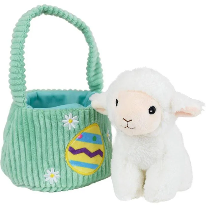 Osterplüschhase im Korb Jemini (x3) [Größe 12 cm]