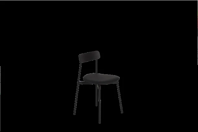 Petite Friture Fromme Bois Esszimmerstuhl Cuir Schwarz