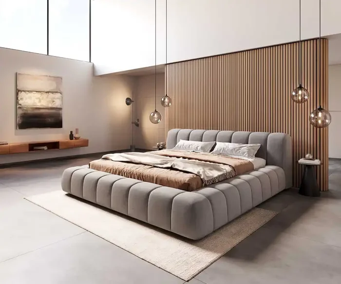 Polsterbettgestell Cutio 180×200 cm Mikrofaser Grau