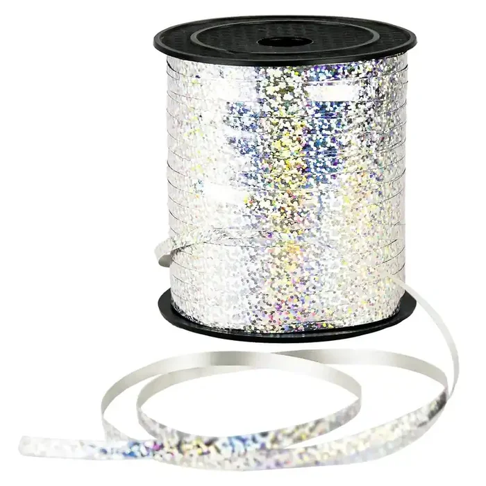 Polyband 10mm Glitter Silber (100m)