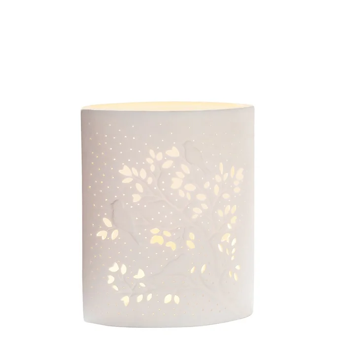 Porzellan Prickellampe Vögel am Baum