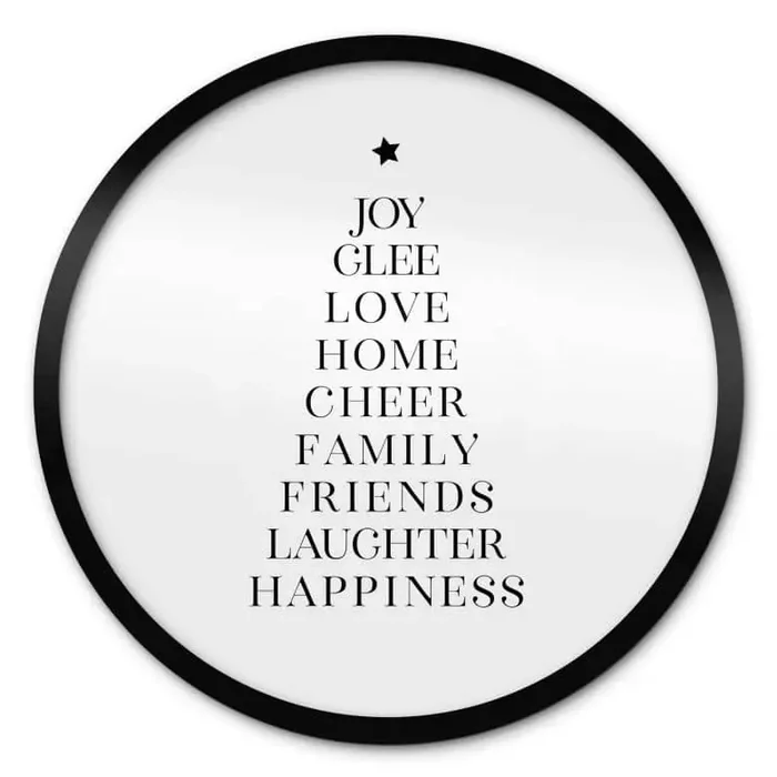 Poster Spruch – Weihnachtsbaum Typografisch Rund – Blursbyai