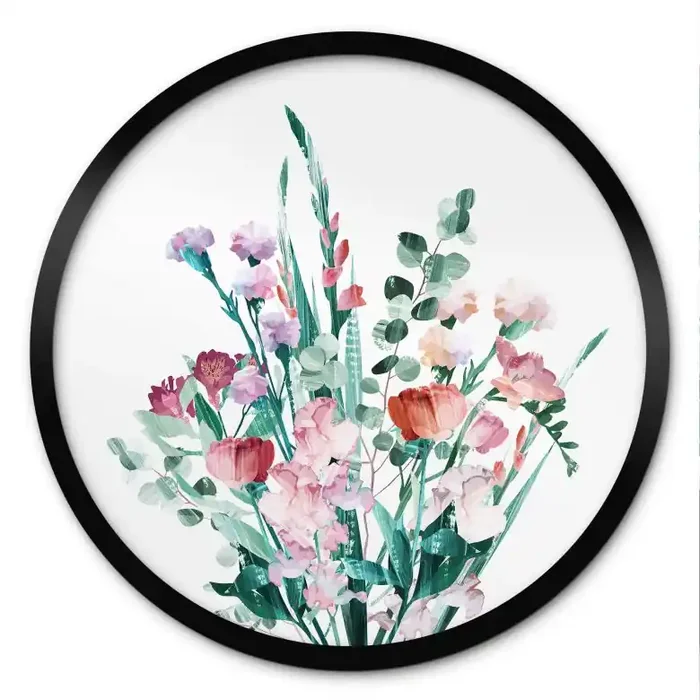 Poster Wildblumen Bouquet im Frühling – Goed Blauw – Rund