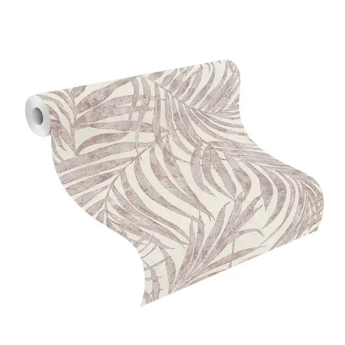 Rasch Vliestapete Linares in Palmenblätteroptik mauverosa