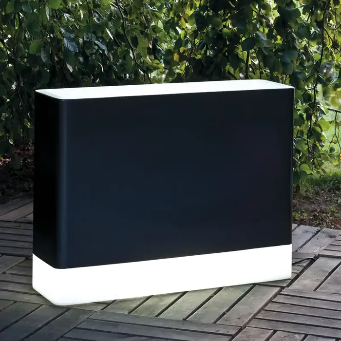 Rechteckige Outdoor-Vase O /E mit internem Beleuchtungssystem von Serralunga – IP68 – DRAHTLOSES BLUETOOTH