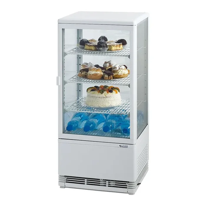 Refrigerated display case, 78 liters, white, dimensions 428 x 386 x 960 mm (WxDxH)