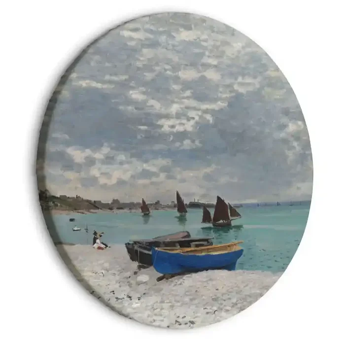 Rundes Leinwandbild Monet – Sainte-Adresse Strand