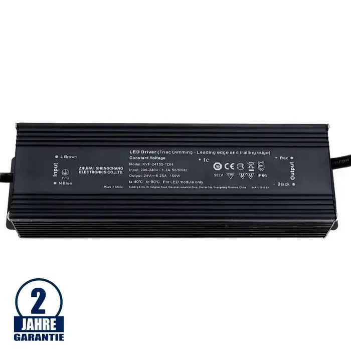 SC Power 150W 24V DC Metall Netzteil Dimmbar IP66
