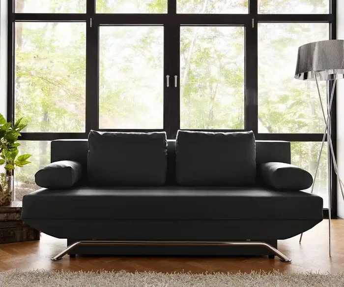 Schlafsofa Cady 200×90 cm Schwarz mit Schlaffunktion