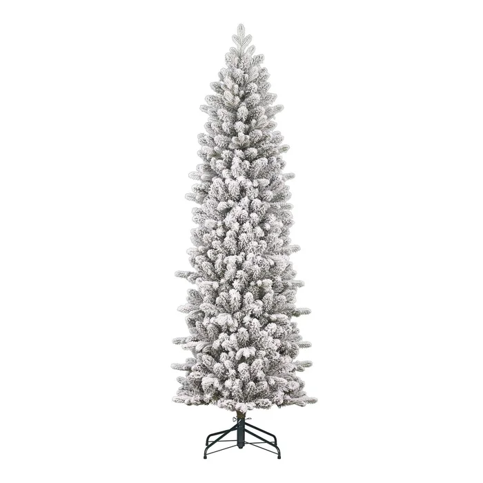 Schmaler künstlicher Weihnachtsbaum von Harma – H260 x Ø73 cm – Grün gefrostet