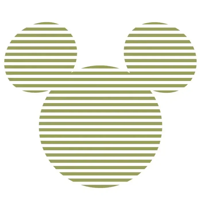 Selbstklebende Vlies Fototapete – Mickey Head Stripes – 125 x 125 cm