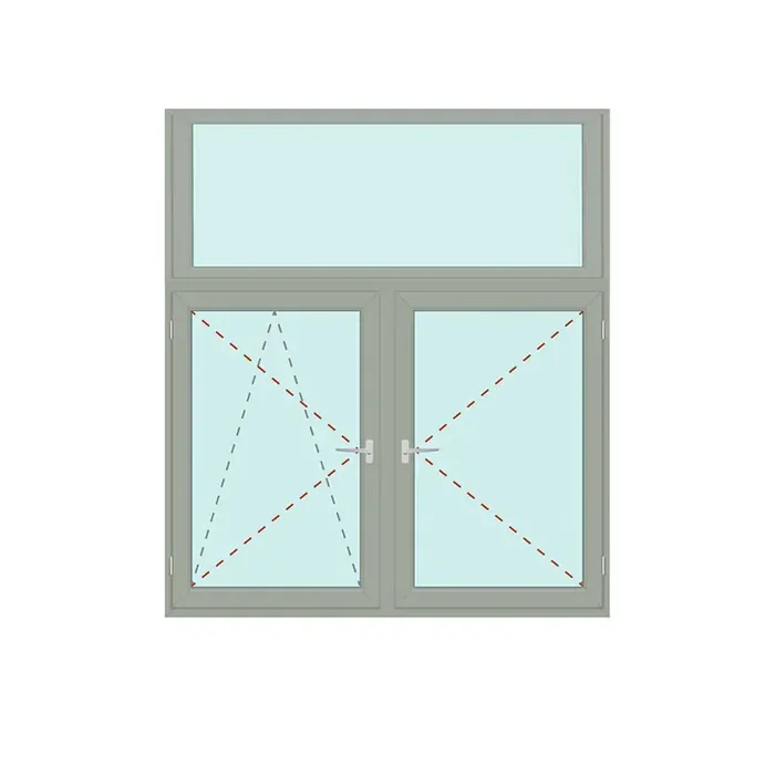 Senkrechtes Fenster Fix im Flügel + Dreh/Kipp + Dreh – IDEAL 5000