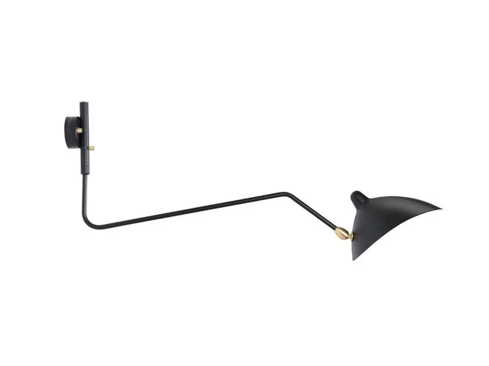 Serge Mouille Wandleuchte mit gebogenem Arm und einfacher Drehung Entworfen von Serge Mouille Designer