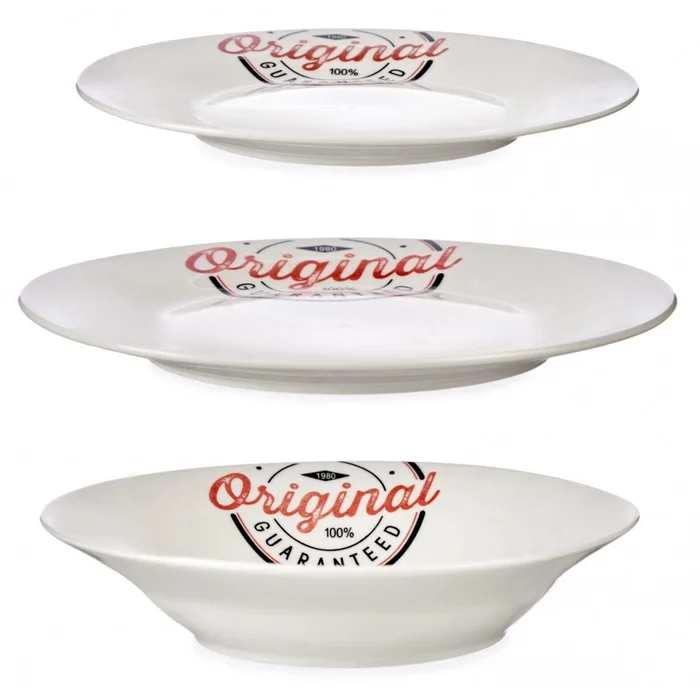 Set mit 12 Stück Teller Genérico Original [Größe 23,5×23,5×14 cm]