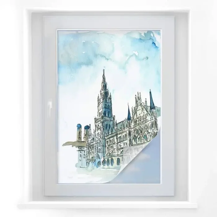 Sichtschutzfolie Bleichner – Münchener Skyline