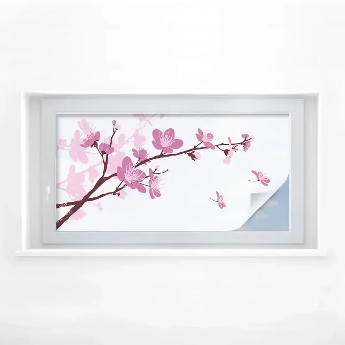 Sichtschutzfolie Kirschblüten – Panorama