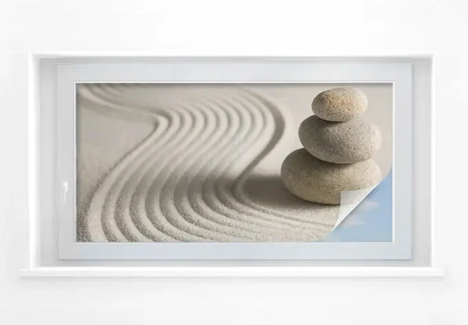 Sichtschutzfolie Stone in Sand 2 – Panorama