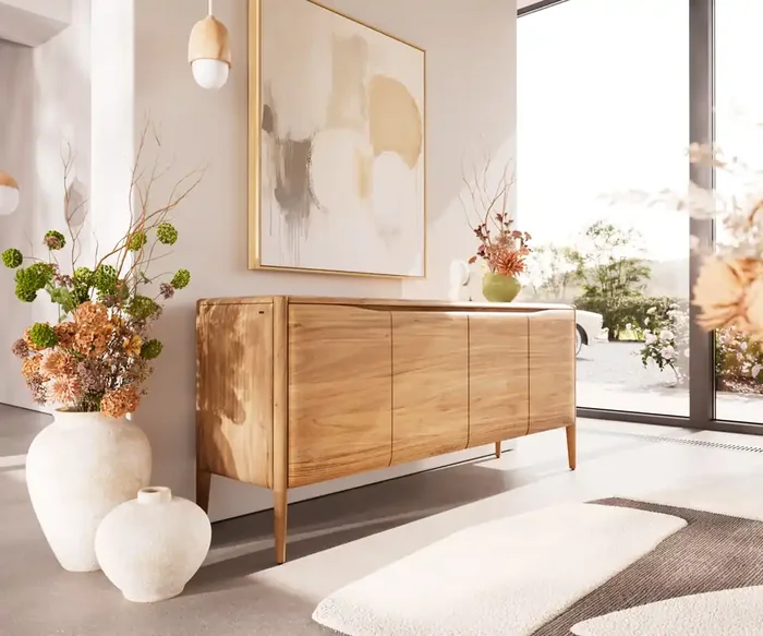 Sideboard Simcha 175 cm Akazie Natur 4 Türen