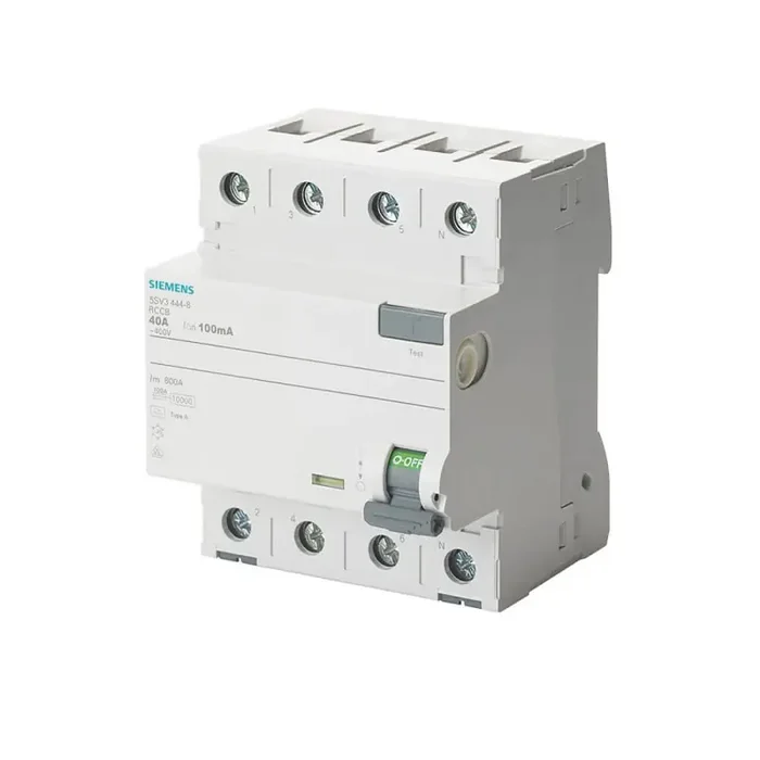 Siemens FI-Schutzschalter, 4-polig, Typ A, selektiv, In 40 A, 100 mA, Un AC 400 V
