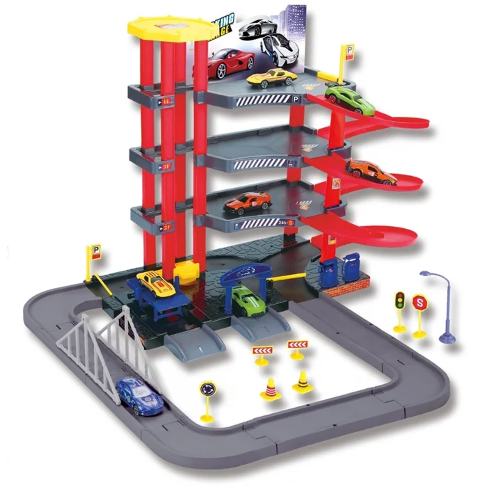 Simulationsspiele Garage-Parkplatz 4 Ebenen und 3 Autos Genérico [Größe 53x35x8 cm]