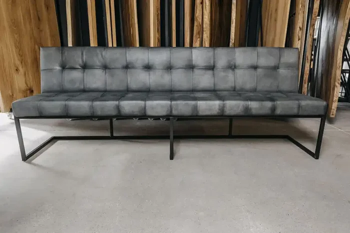 Sitzbank mit Rückenlehne Echtleder Amali