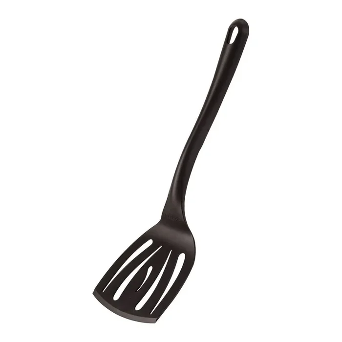 Slotted roast spatula, made of glass fiber reinforced material, black, length 30 cm
