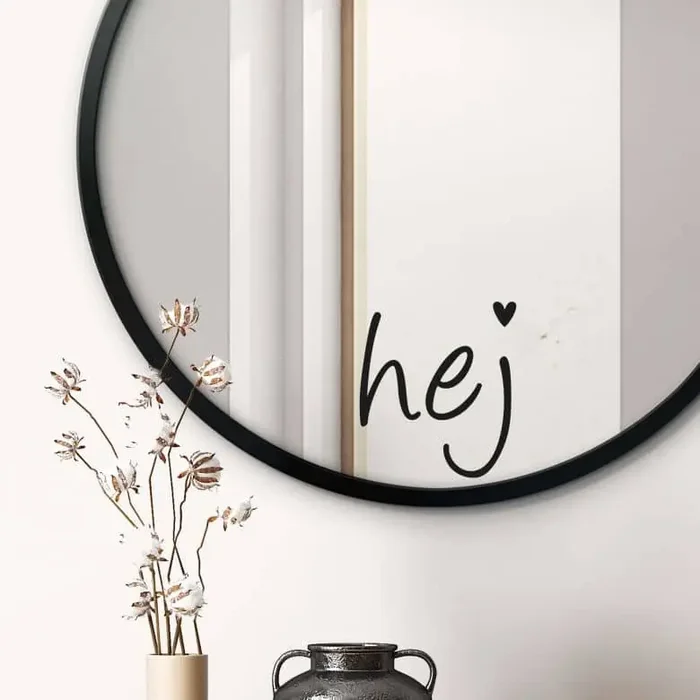 Spiegelsticker Hej mit Herz