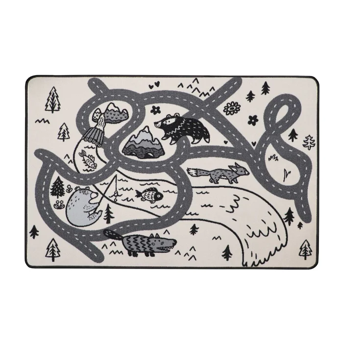 Spielteppich RETRO – Waldstraßen – 140x200cm